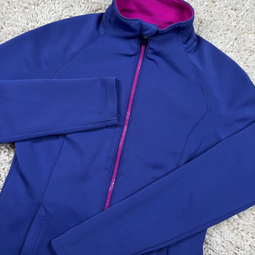 Zero Restriction Jacket Women XS Blue Pink Tour Series Full Zip Mock Neck Active